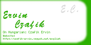 ervin czafik business card